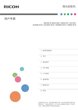 Ricoh理光PJ X5770_WX5770_WU5760_X600_KW600_KU600_KU650